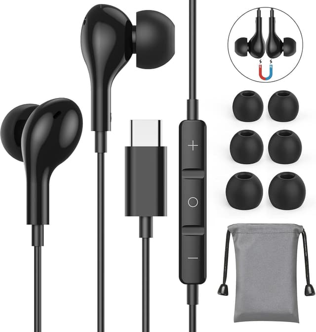 Detalle de Guguearth USB C Magnetic Earphones with Mic