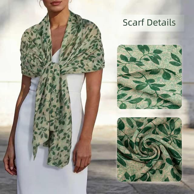 Thumbnail 2 de RIIQIICHY Pañuelo 180 x 90 cm para mujer