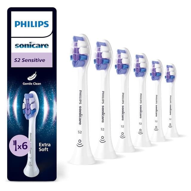 Detalle de Philips Sonicare S2 Sensitive Ersatzbürstenköpfe 6er-Pack 🪥