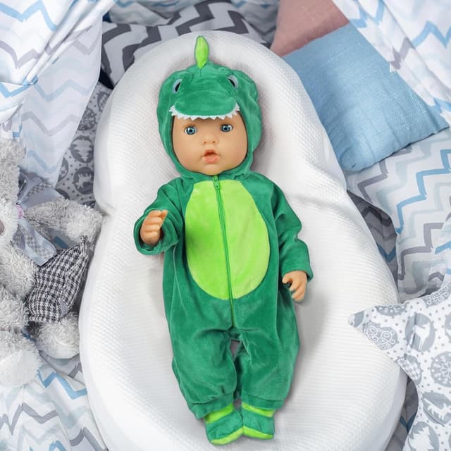 Thumbnail 6 de Set vestiti per bambole New Born Aolso: pagliaccetto con cappello, calzini e gruccia (35-45 cm)