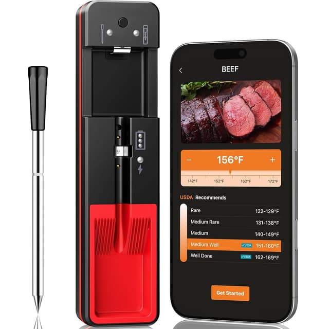 Imagen de Smart Wireless Meat Thermometer with Ultra-Thin Probe 6-Sensor Accuracy en OfertitasTOP