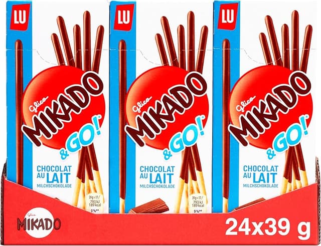 Detalle de Mikado & Go Palitos crujientes con chocolate 24x39 g 🍪