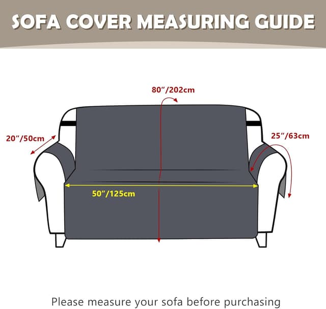 Detalle 2 de Lydevo Copridivano Impermeabile 2 Posti con Braccioli antiscivolo, grigio scuro