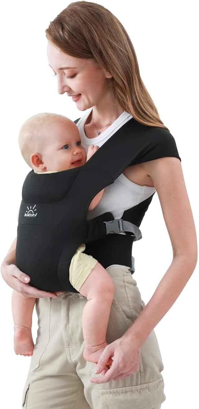 Detalle de MOMTORY baby carrier from newborns (3–12 kg) with adjustable Hook & Loop hip seat