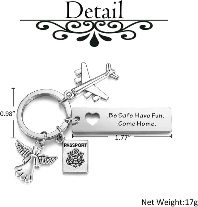 Detalle de Flugzeug Schlüsselanhänger Be Safe Have Fun