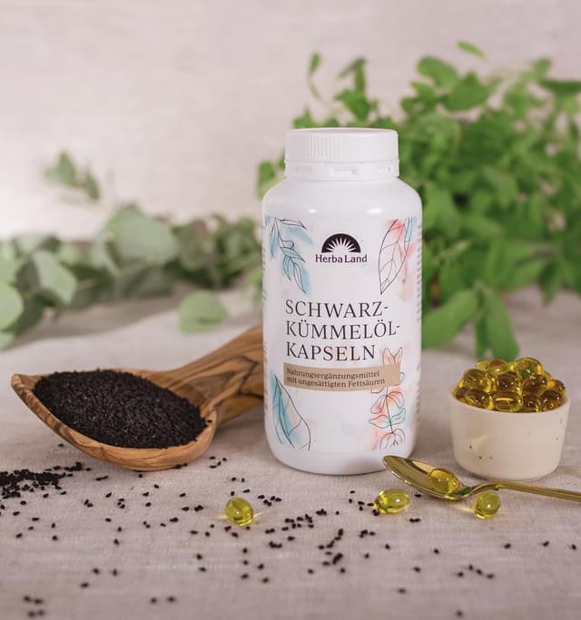 Detalle 2 de Herbaland Schwarzkümmelöl Kapseln 400