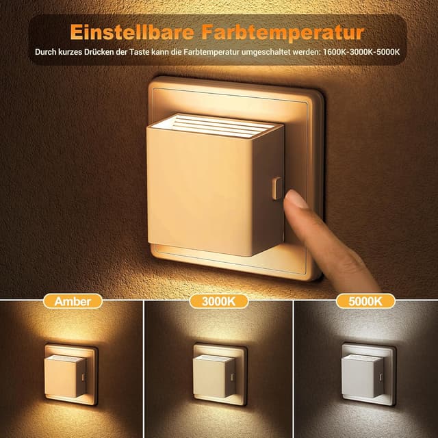 Detalle de Nachtlicht-Steckdose Emeritpro 1 W mit Sensor