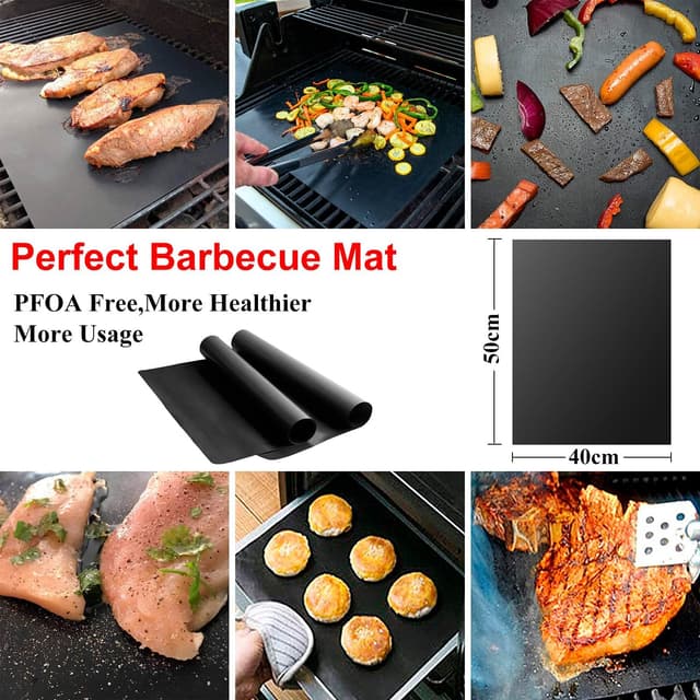 Thumbnail 4 de FIFlying BBQ Grillmatte 5er-Set (50 x 40 cm) – wiederverwendbare, antihaftbeschichtete Grillmatten