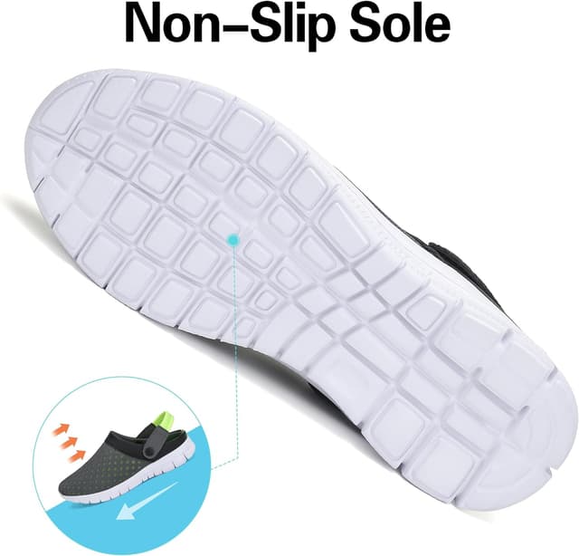 Detalle de SAGUARO Unisex Clogs & Sommer-Hausschuhe (Gartenclogs) – atmungsaktive Mesh-Sandalen, Schwarz, Gr. 36–48