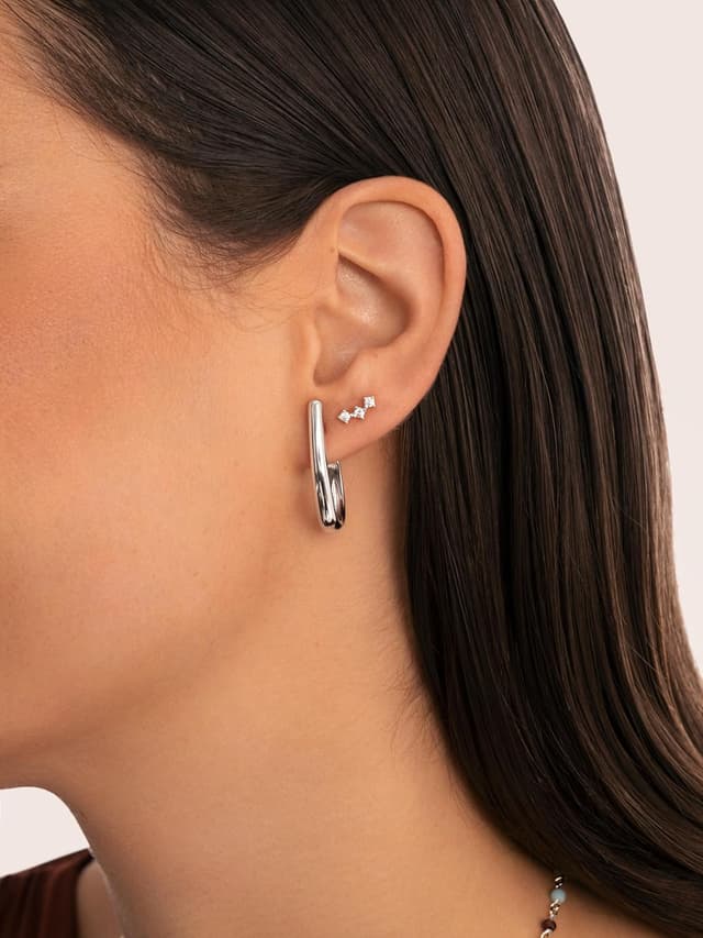 Thumbnail 3 de SINGULARU Aby orecchini a cerchio in ottone placcato oro 18Kt 💍