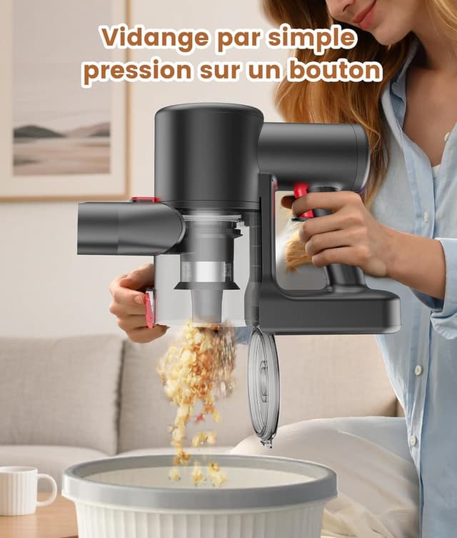 Detalle de VersLife Z8 Aspirateur balai sans fil 6 en 1 avec LED verte et écran, 40 kPa, jusqu’à 45 min (bleu foncé)