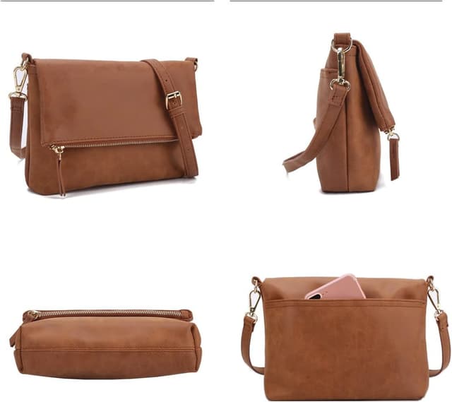 Detalle de Gladdon Umhängetasche Damen Leder 24,5 cm