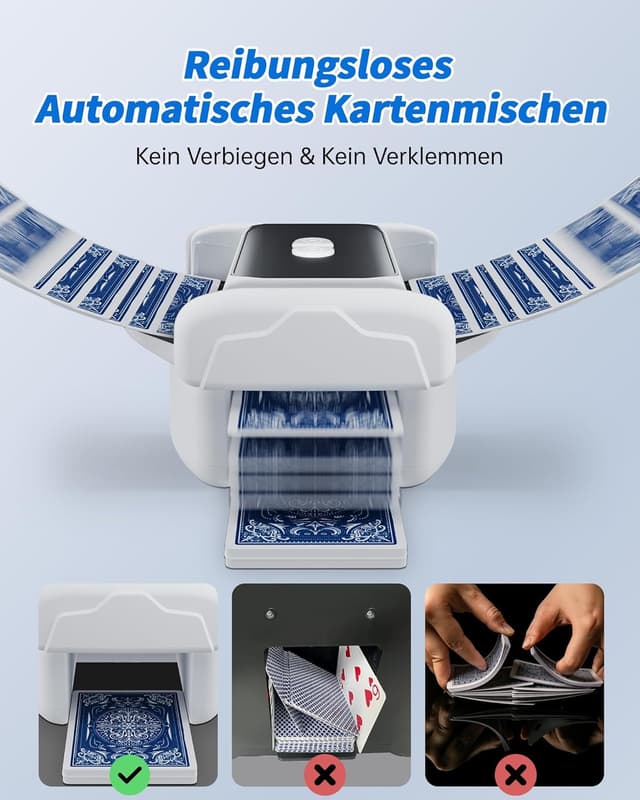Detalle 2 de Kevsuvqin Kartenmischmaschine 2‑Decks 3000 mAh