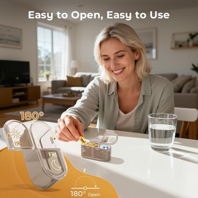 Thumbnail 1 de Betife 7‑Day Pill Box Organiser 2x Daily