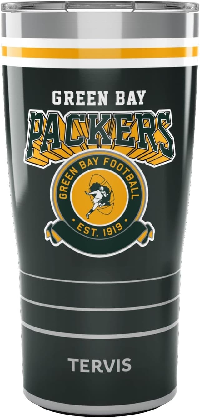 Detalle de Tervis Traveler NFL Green Bay Packers Vintage Triple Insulated Tumbler (20oz) – Keeps Drinks Cold & Hot