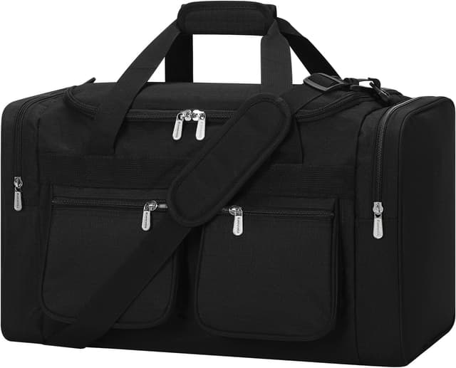 Detalle de ZZY Men’s 40L Gym Bag Sports Duffle with Lockable Zipper, 20-inch Holdall (Black)