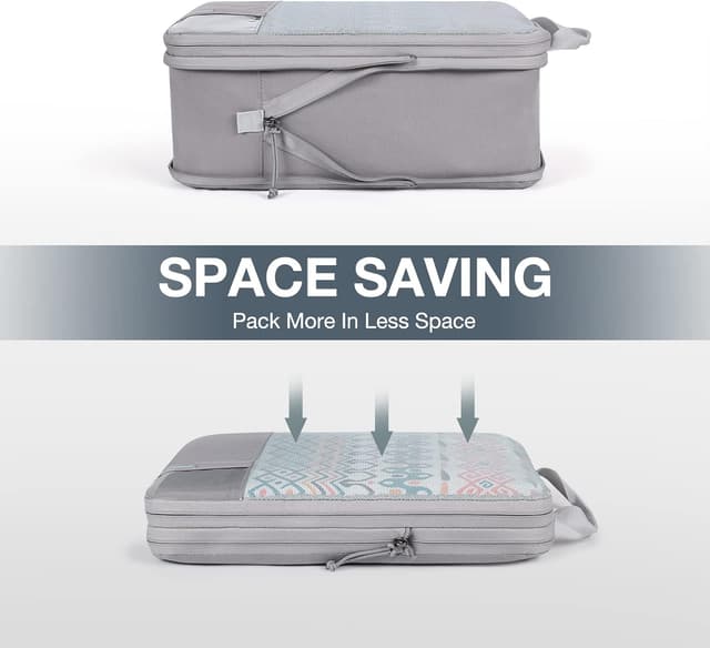 Detalle 2 de BAGSMART Kleidertaschen Set (6-teilig) mit Kompressions-Packwürfeln und Wäschesack