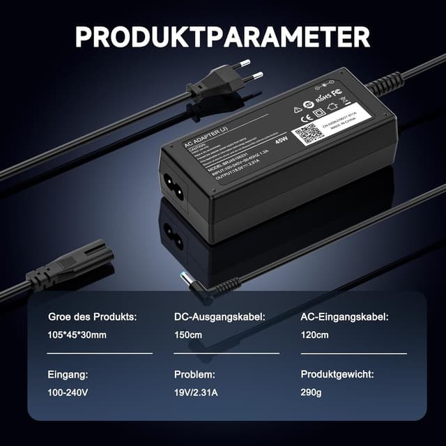 Thumbnail 2 de HP 45W Ladegerät 19,5V 2,31A