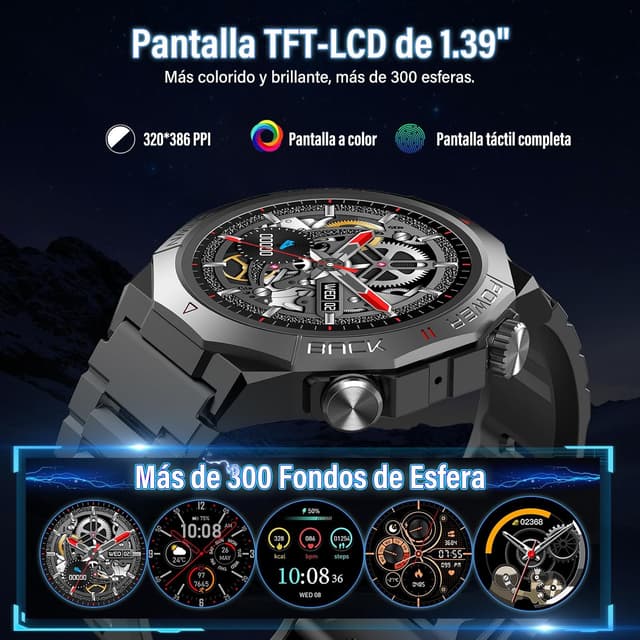 Thumbnail 6 de Reloj Inteligente 1,39" Militar con llamadas