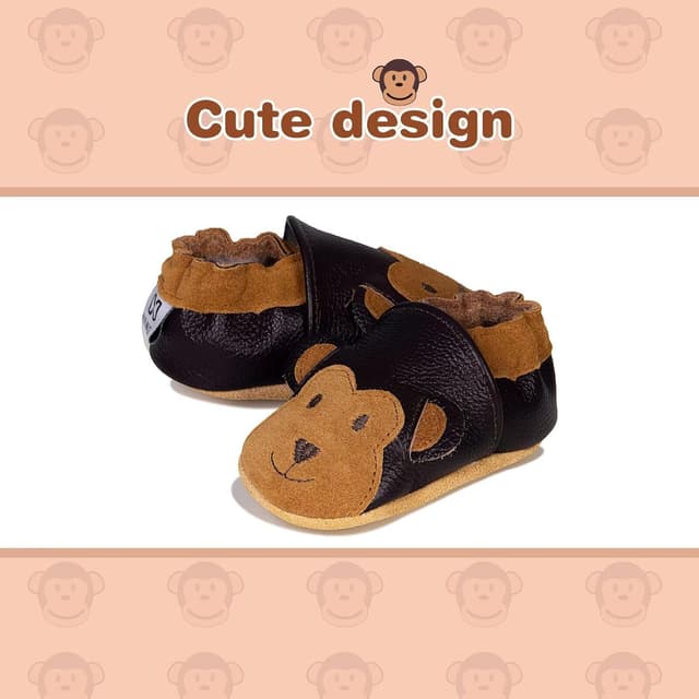 Detalle de HMIYA Weiche Leder-Krabbelschuhe mit Wildledersohle für Babys (0–24 Monate)