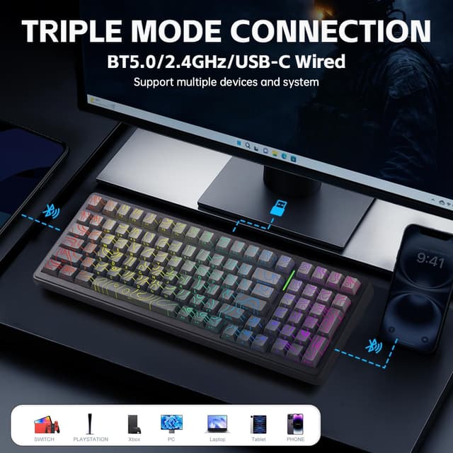 Detalle 1 de Aula F99 Wireless Mechanical Keyboard