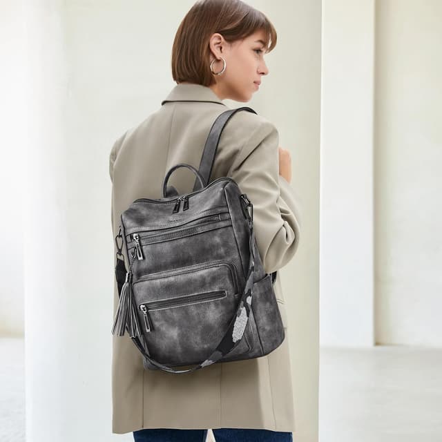 Detalle 2 de Shrrie Backpack Purse for Women – Convertible faux leather travel backpack bag