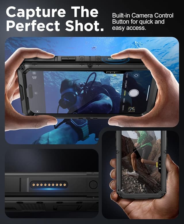 Detalle de Beeasy iPhone 16 waterproof case IP68