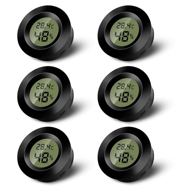 Detalle de Lot de 6 mini thermomètres numériques Wowfast pour intérieur (température + humidité LCD)