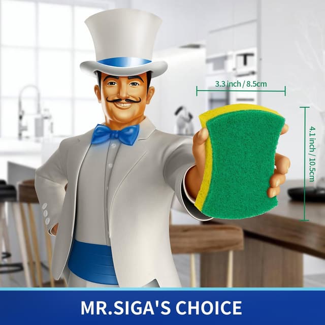 Detalle 2 de MR.SIGA Heavy Duty Cellulose Scrub Sponge