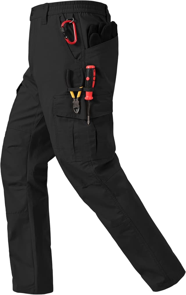 Detalle de CNBQDD Men’s Ripstop Waterproof Cargo Work Pants with 7 Pockets (Tactical Hiking Style)