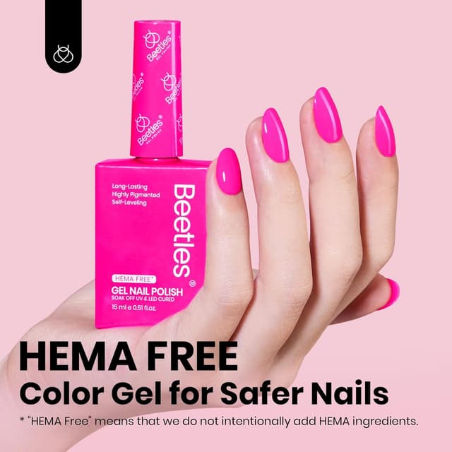 Detalle de Beettles Gel Nail Polish hemafrei Neonrosa (15 ml) – langanhaltender Soak-Off Gel-Nagellack