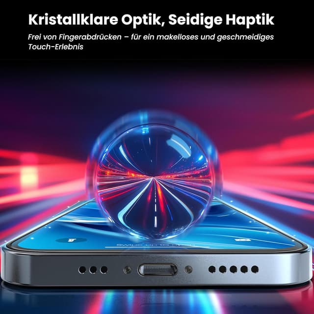 Detalle 2 de DEINODON Panzerglas für iPhone 13 Pro/13/14/16e/17e (Auto-Montage, 9H+ Full Screen) – 2 Stück, blasenfrei