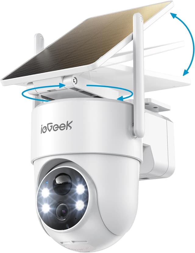 Detalle de ieGeek 3MP 360° PTZ Security Camera with Solar Panel
