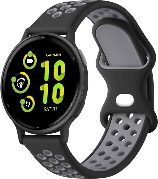 Detalle de 20mm Quick Release Silicone Strap for Garmin Vivoactive 5/3 and More (Replacement Band)