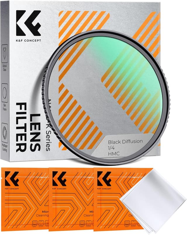 Detalle de K&F CONCEPT Filter 62 mm Black Promist 1/4 (Nano-Klear) – Soft-Effekt für Portrait und Video