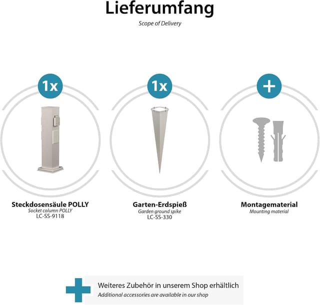 Detalle 2 de Polly 3 prese da giardino Smart Home 38 cm