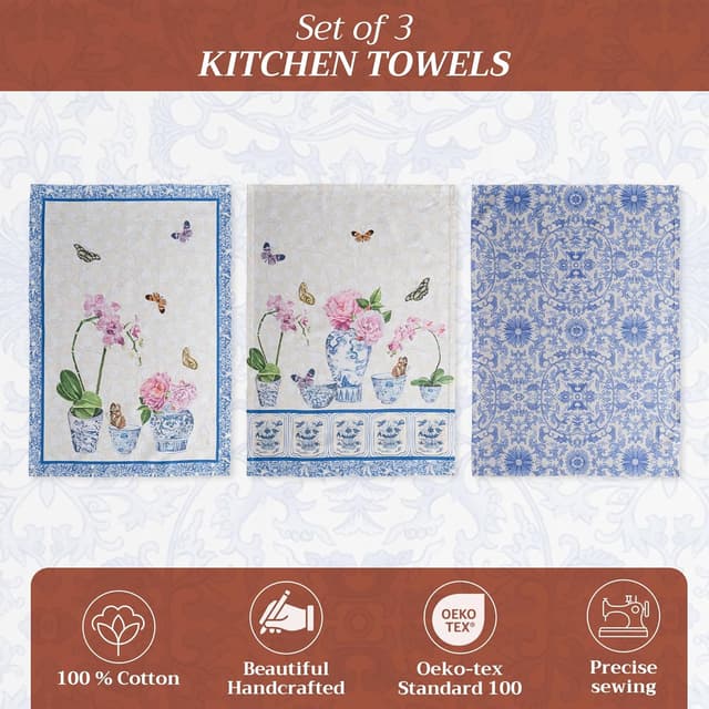 Detalle 2 de Maison d' Hermine Kitchen Towels 27.5" cotton set of 3