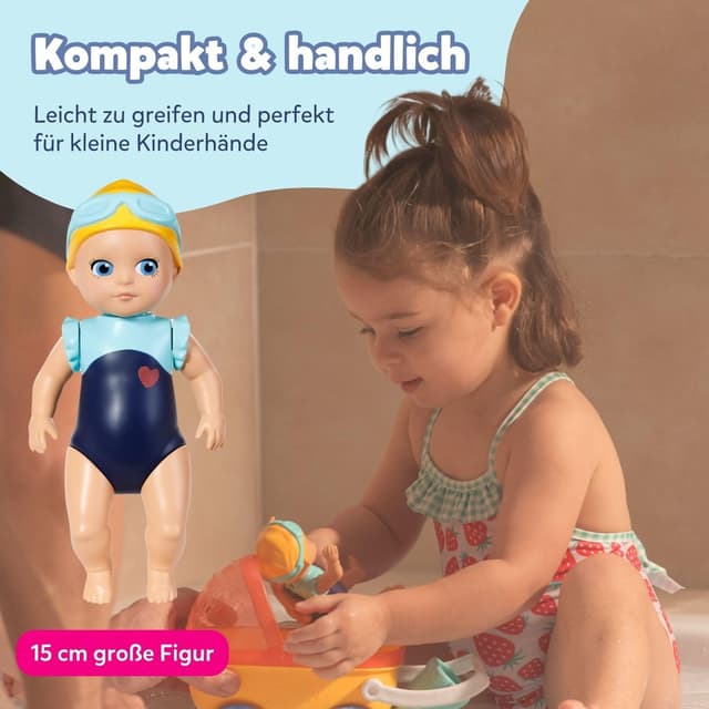Detalle 2 de BABY born Splish Splash Bade-Spielzeug-Set mit Emma im Kinderwagen – Saugnäpfe, ohne Batterien (ab 1 Jahr)