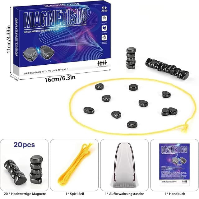 Detalle de HOKYYCC Magnetspiel: tragbares magnetisches Schachspiel für Familie, Camping & Reisen