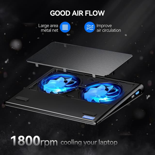 Detalle 2 de TECKNET Laptop Cooling Pad 110mm fans