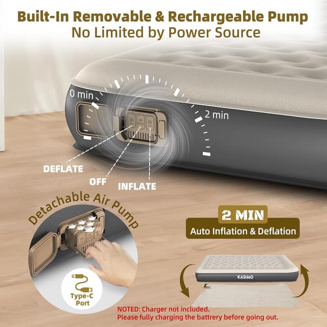 Detalle de Kasimo Single airbed 190x90x22cm TPU mattress