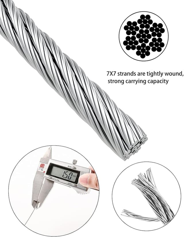 Detalle de Stainless steel cable kit 50m for hanging