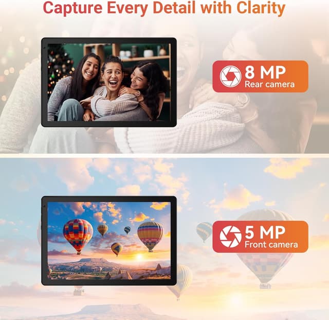 Thumbnail 6 de URAO 10.1-Inch Android Tablet (Android 16) with Octa-Core, 128GB Storage, Wi‑Fi 6 & Bluetooth 5.4