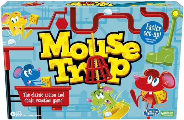 Detalle de Hasbro Gaming Mouse Trap Board Game (for Kids 6+), Multicolour – Classic action & chain-reaction fun for 2–4 players