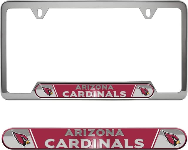 Detalle de FANMATS NFL Embossed License Plate Frame (Stainless Steel) with Team Logo Inserts