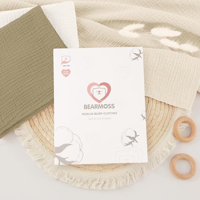 Detalle 2 de Bearmoss Moltontücher Baby Musselin 6er Set 60x60