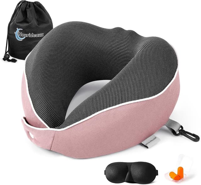 Detalle de Nackenkissen Nourideaux Reise 3-teilig, Rosa