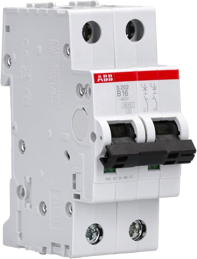 Detalle de ABB S202 B16 interruttore automatico 2 poli 6 kA