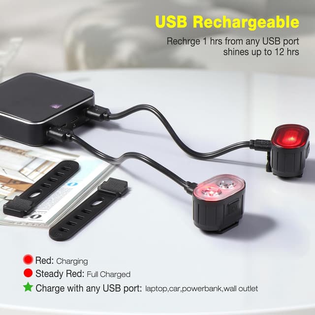 Thumbnail 2 de Oderra Luces Bicicleta Delantera y Trasera 4 modos