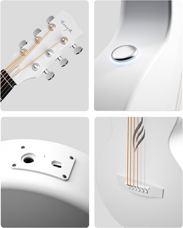 Detalle 2 de Enya NOVA GO SP1 Carbon Fiber Travel Guitar (35") with Smart AcousticPlus, Built-in Effects, USB Recording & Bluetooth Speaker